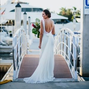 Mermaid open back Wedding dress - nautical